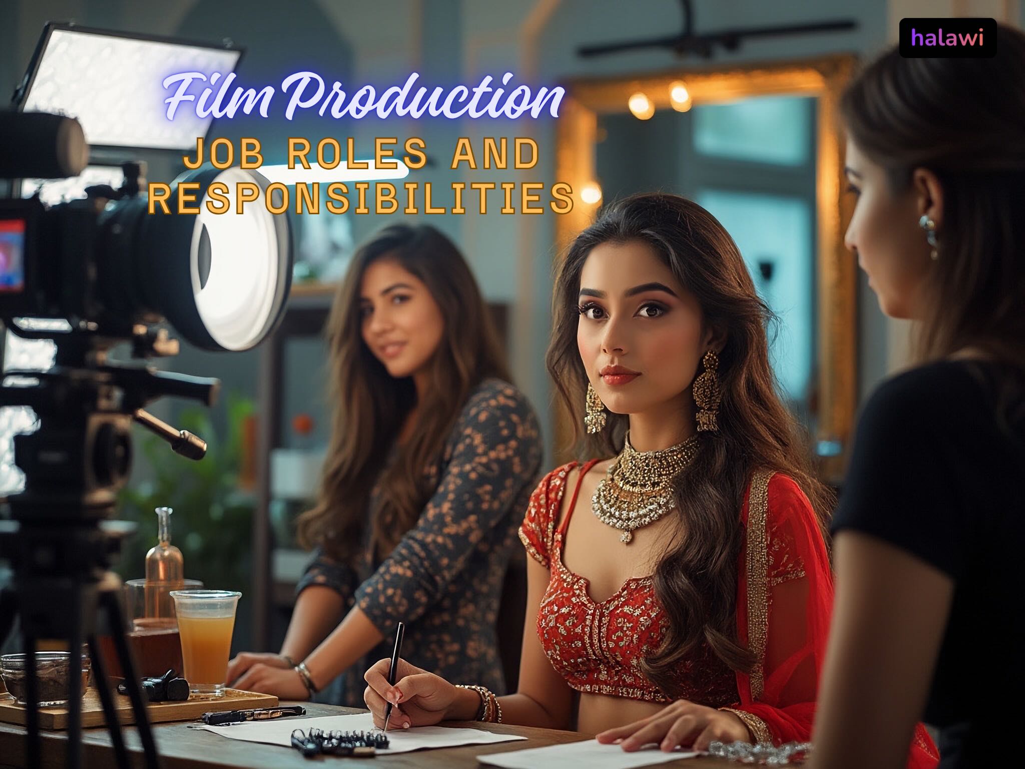 Women professionals on a film set symbolizing collaboration, leadership, and diversity in modern Bollywood film production.